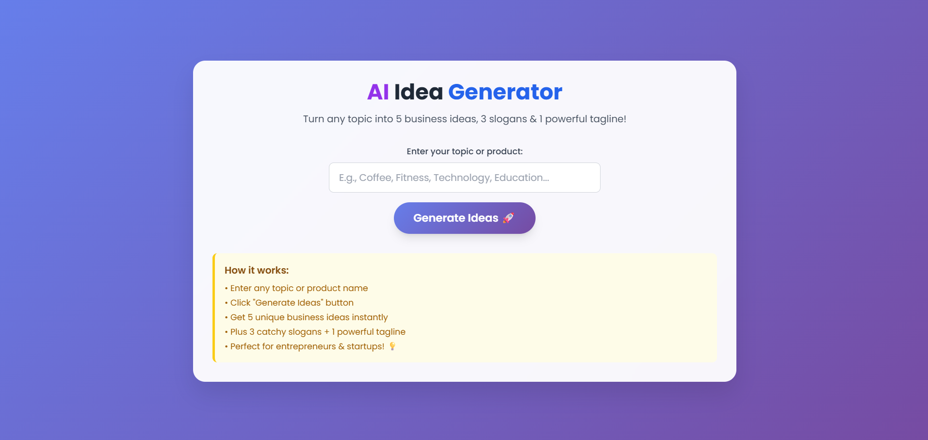 Live Output of Generated Portfolio